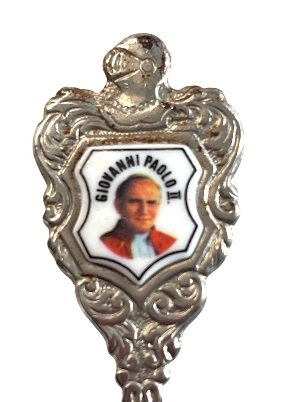 Vintage Giovanni Paolo II Souvenir Spoon W/ Ornate Handle & Portrait Accent B78